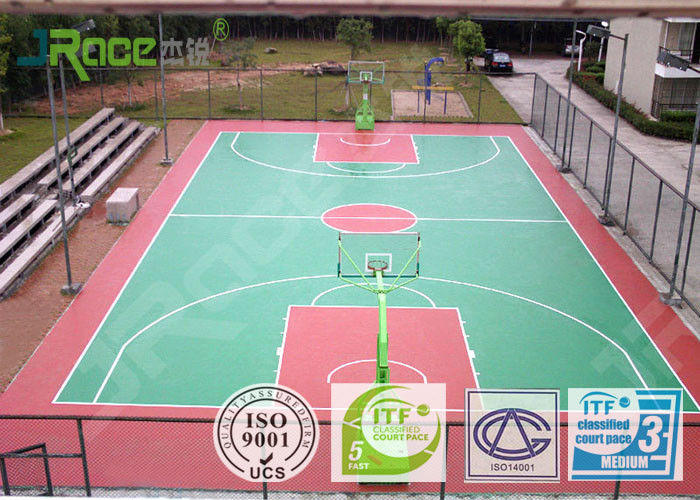 Multi Use Outdoor Rubber Basketball Flooring , Backyard Basketball Court