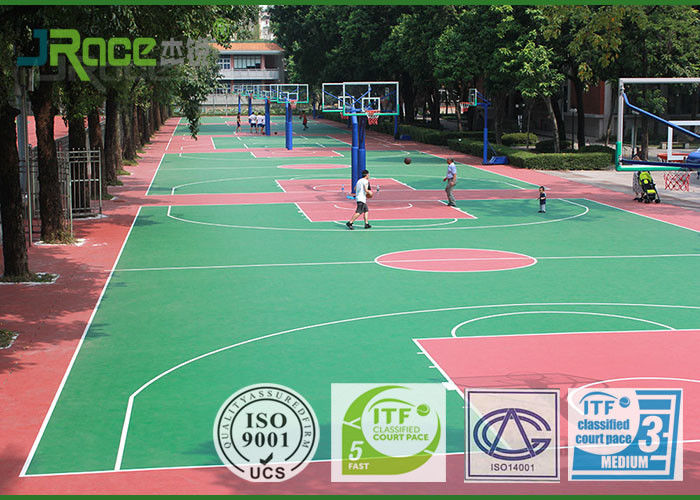 Green Silicong PU Sport Court Surface For Multifunctional Stadium