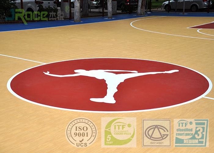 7MM Multi - purpose Outdoor Sports Field With Polyurethane Material Maple Color