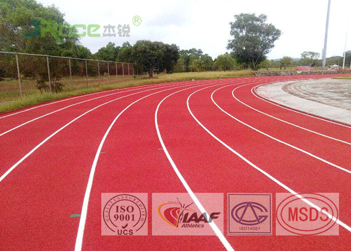 Red Synthetic Athletic Track Flooring , Jogging Track Material Used For Running Tracks