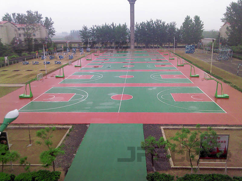 Polyurethane Material Multifunctional Rubber Sport Court Flooring Purple Or Maple Color